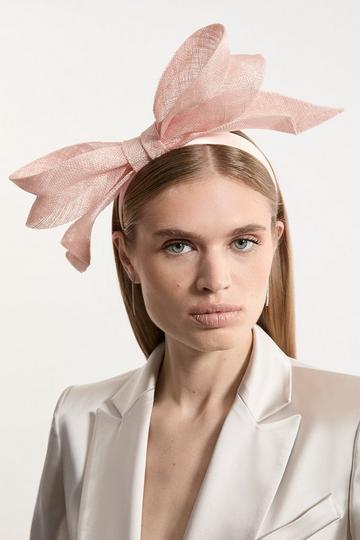 Sinnamay Bow Headband Fascinator blush