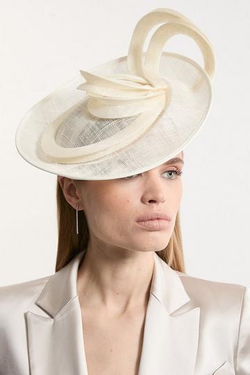 Asymmetric Disc Headband Fascinator ivory