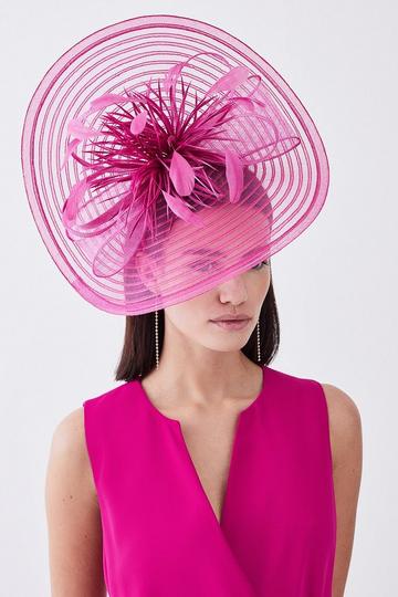 Pink Feather Detail Fascinator