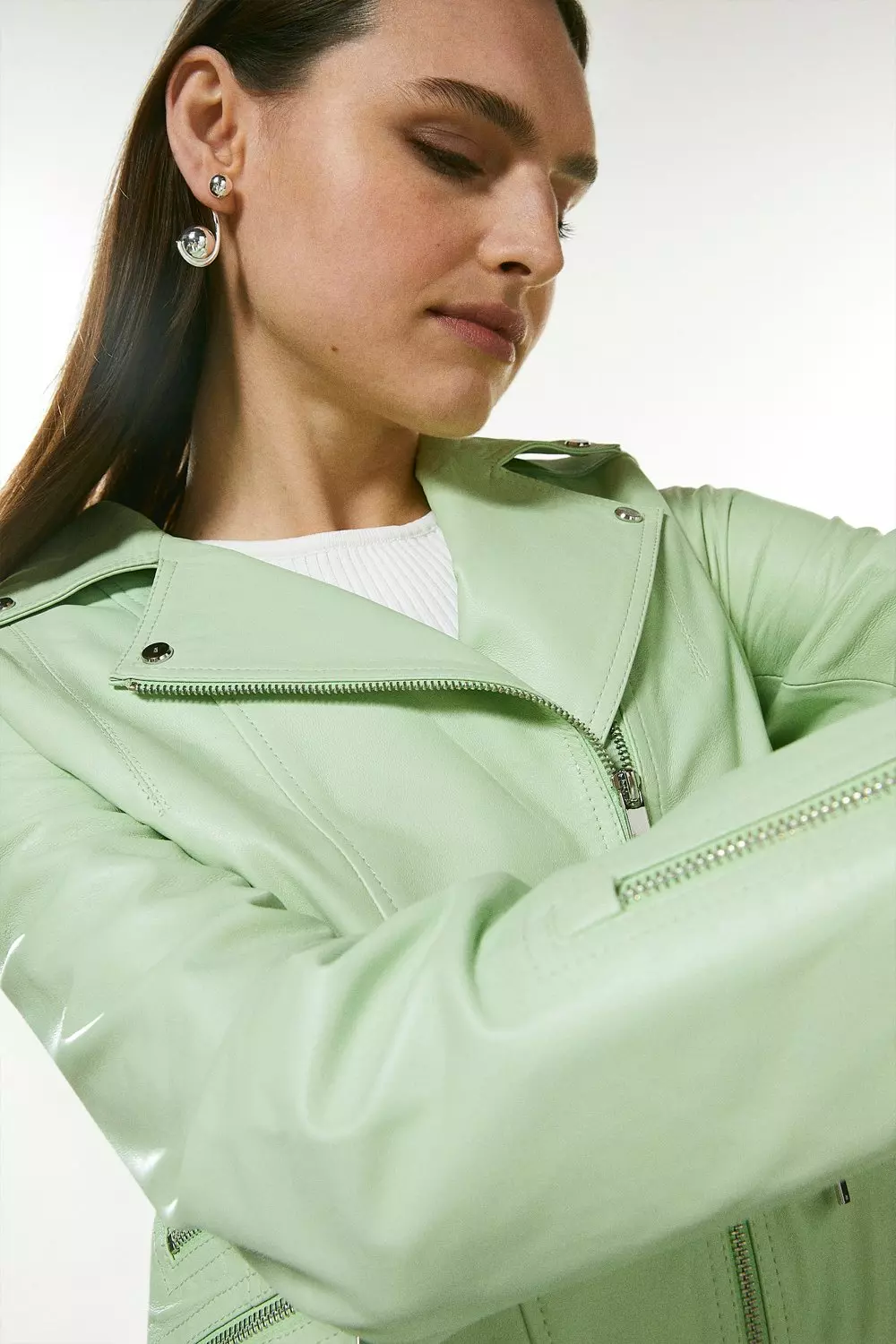 Mint green moto jacket hotsell