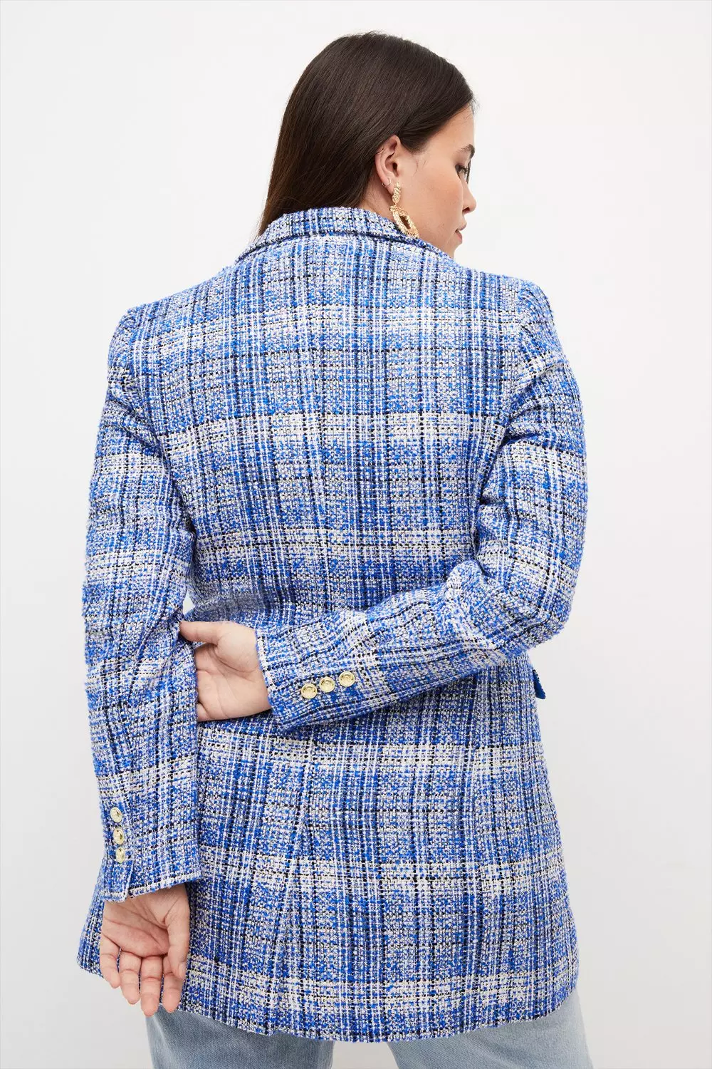 Plus Size Longline Tweed Blazer Karen Millen