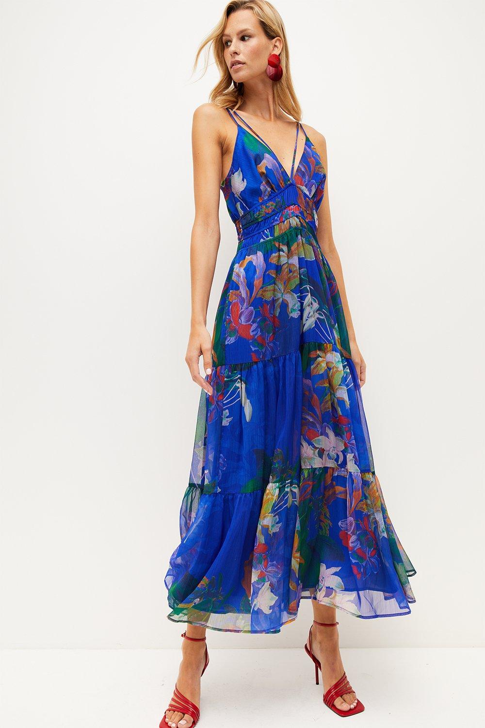 Karen millen blue floral dress hotsell