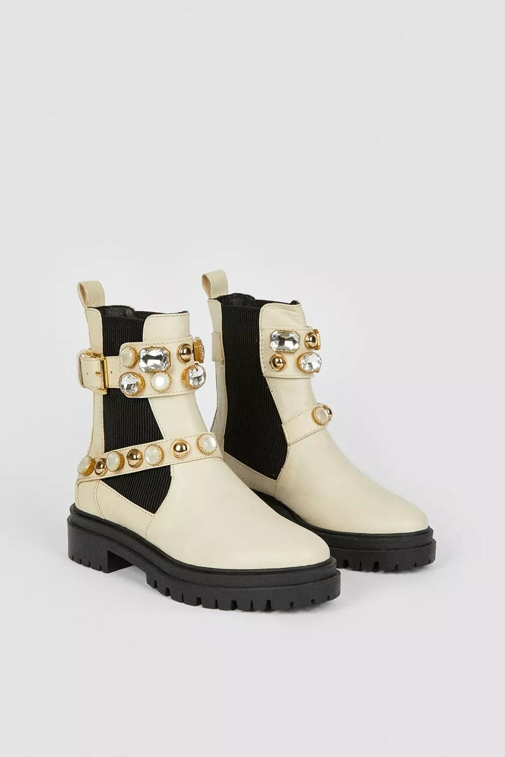 Leather Embellished Chelsea Boot | Karen Millen