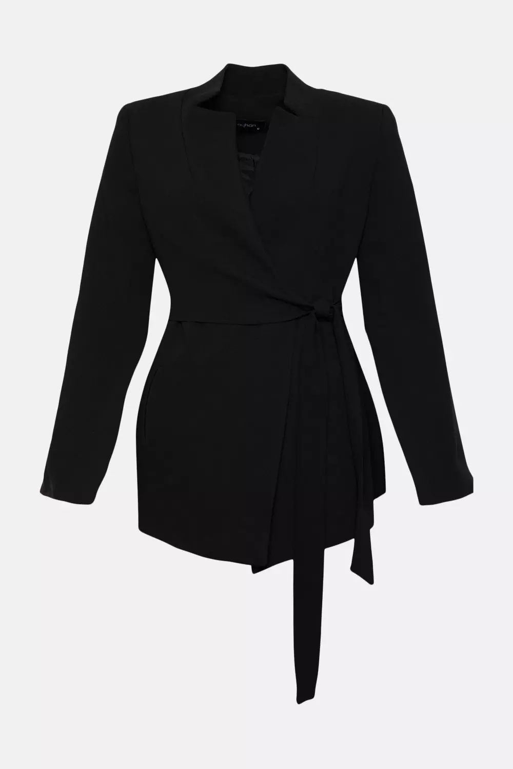Belted Notch Neck Split Sleeve Jacket | Karen Millen