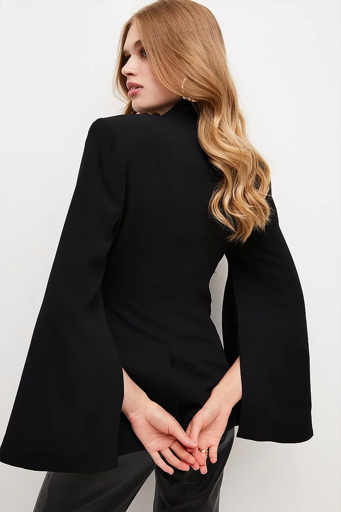 Belted Notch Neck Split Sleeve Jacket | Karen Millen Belted Notch Neck Split Sleeve Jacket | Karen Millen