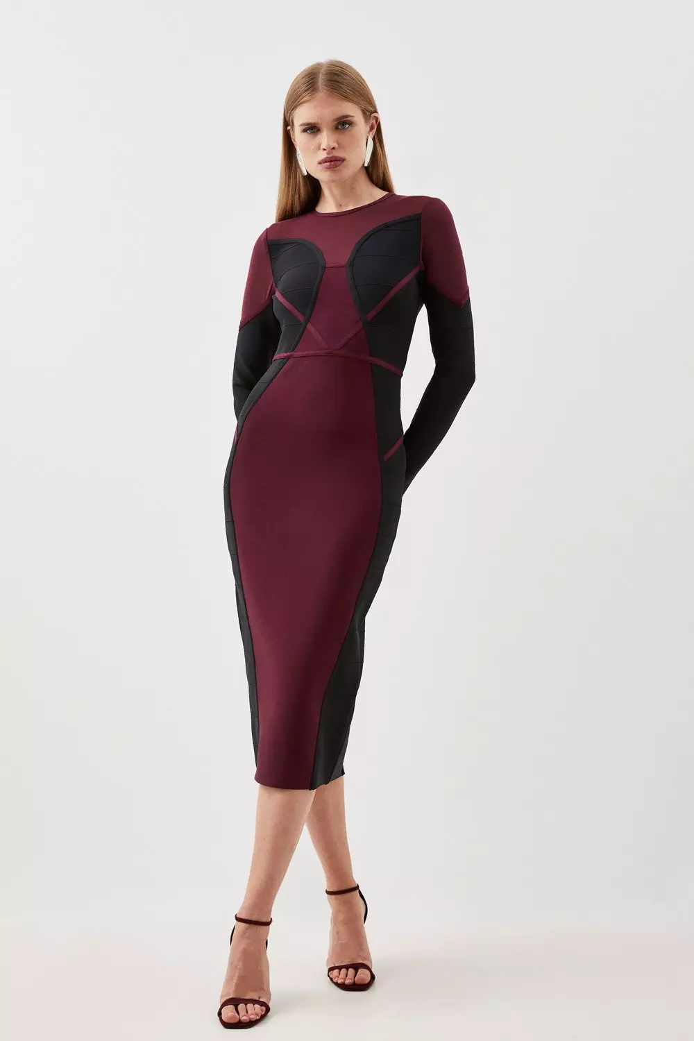 Karen millen maroon dress best sale