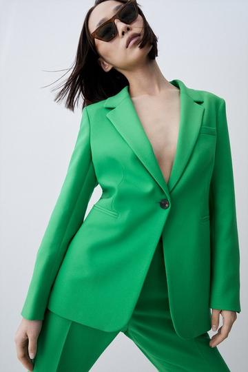 Tailored Compact Stretch Single Breasted Jacket green
