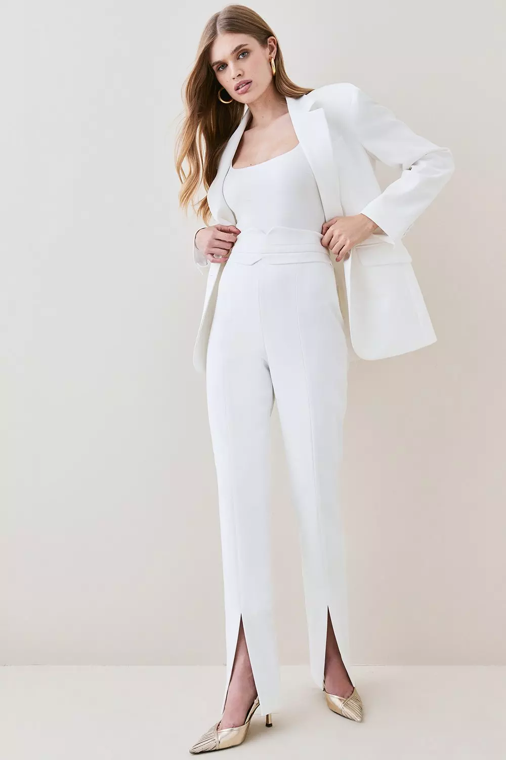 【Karen Millen】 ハイウエストスリットスラックス Karen Millen】 ハイウエストスリットスラックス ボトムス