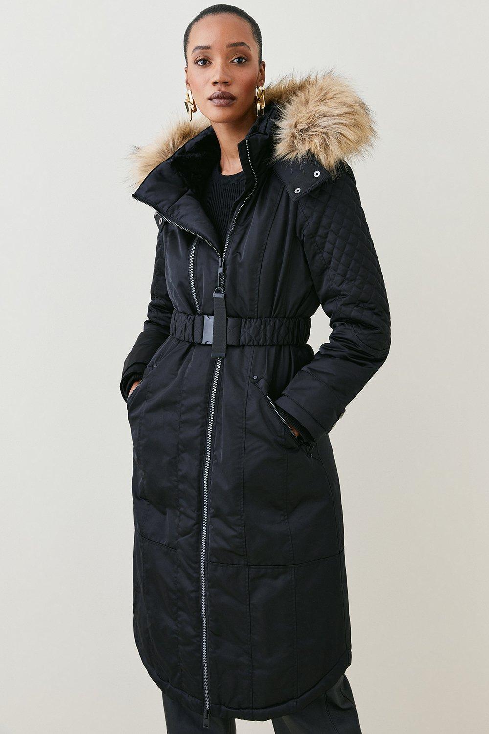 Pvc coat with fur hood on sale