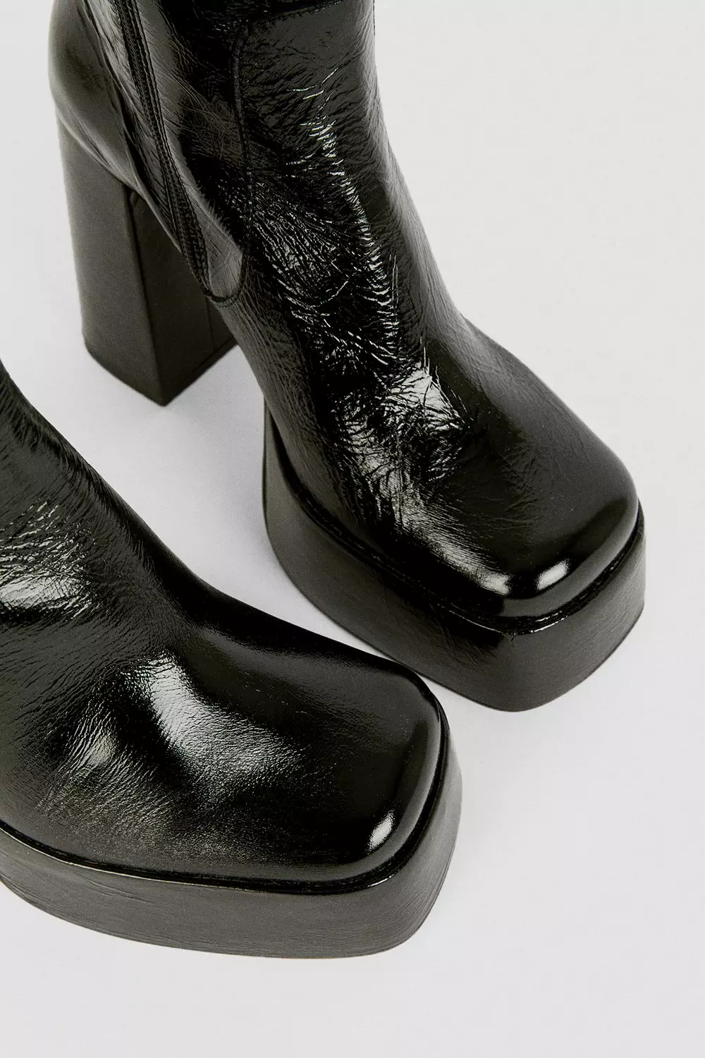 Leather Platform Knee High Boot | Karen Millen