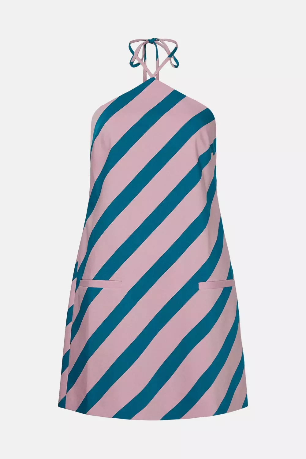 Stripe Halter Mini Dress | Karen Millen