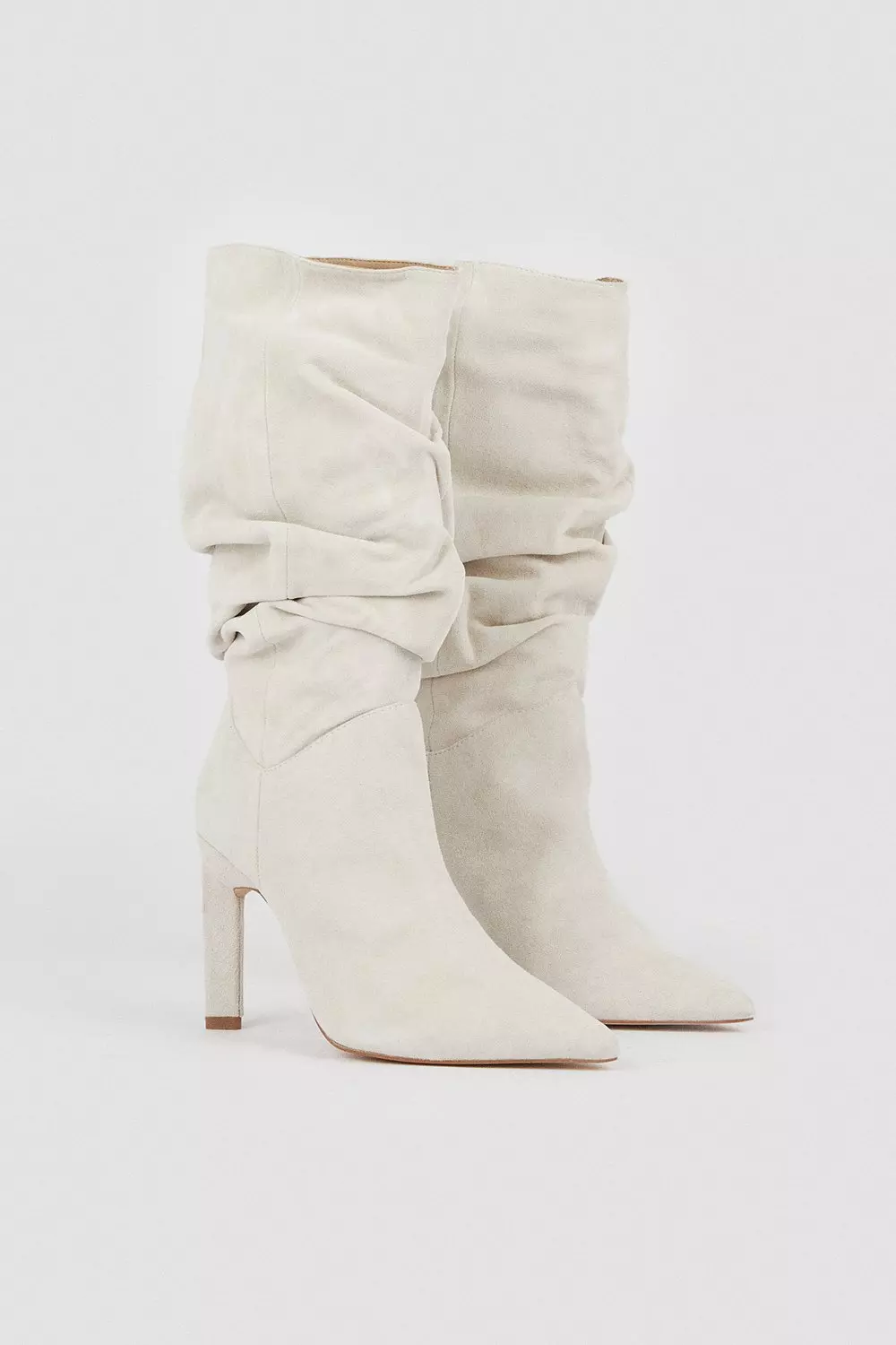 Cream shops slouchy boots