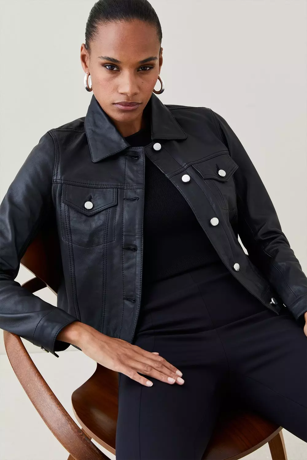 Leather Western Jacket Karen Millen