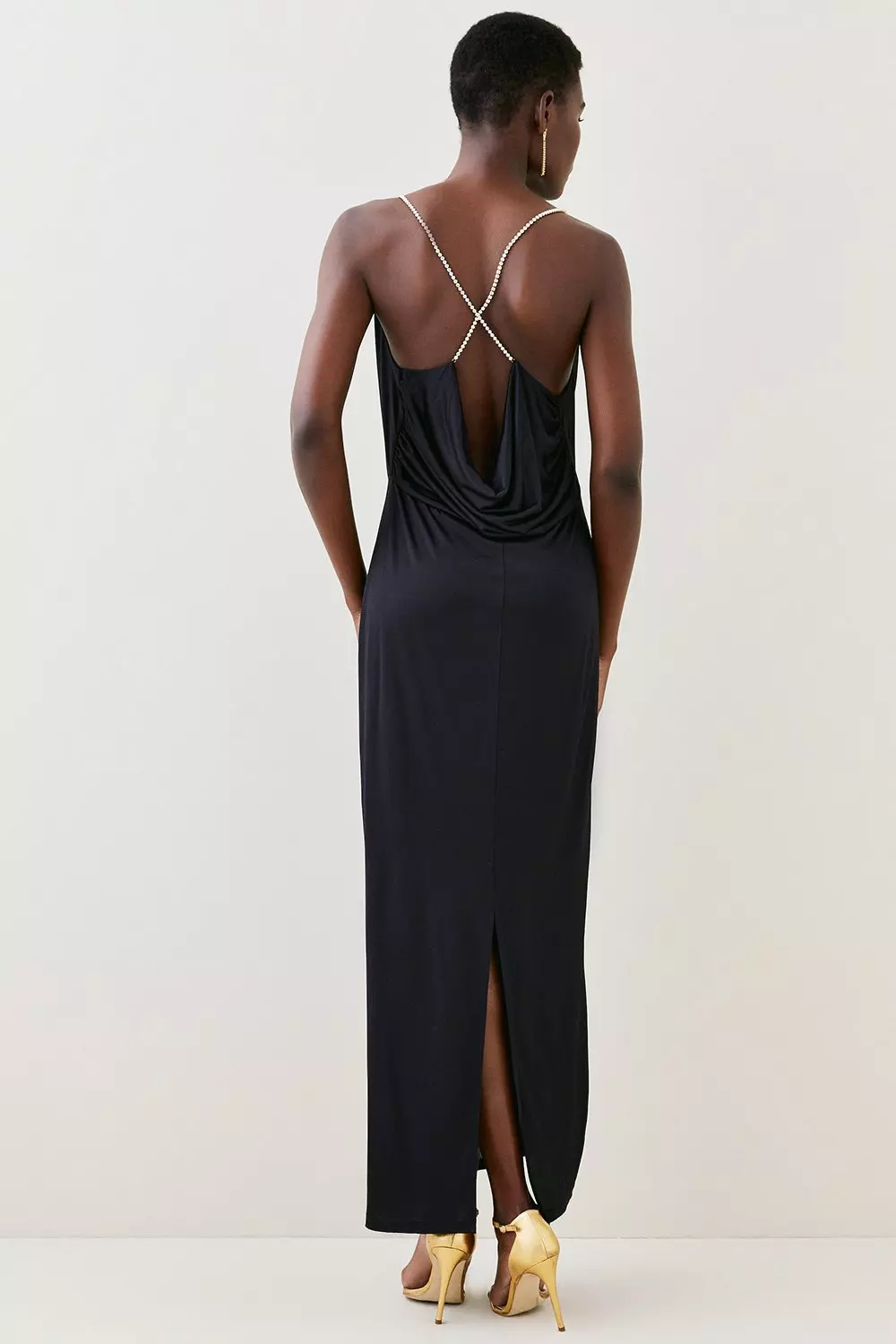Slinky cowl neck maxi dress sales