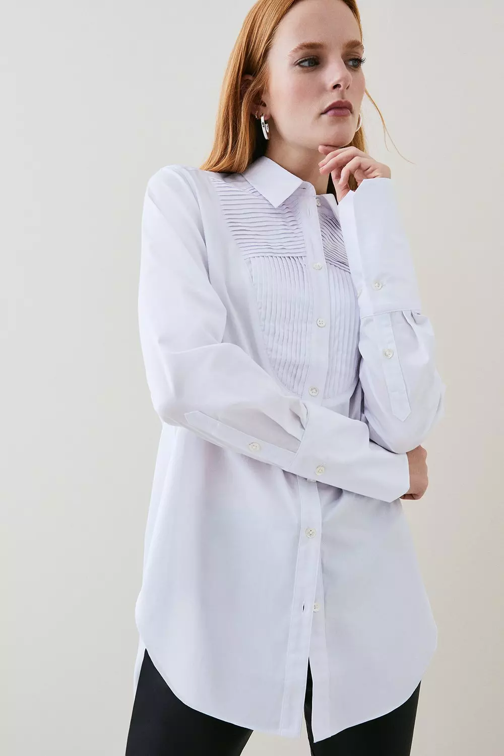 Lydia Millen Cotton Poplin Bib Woven Shirt | Karen Millen