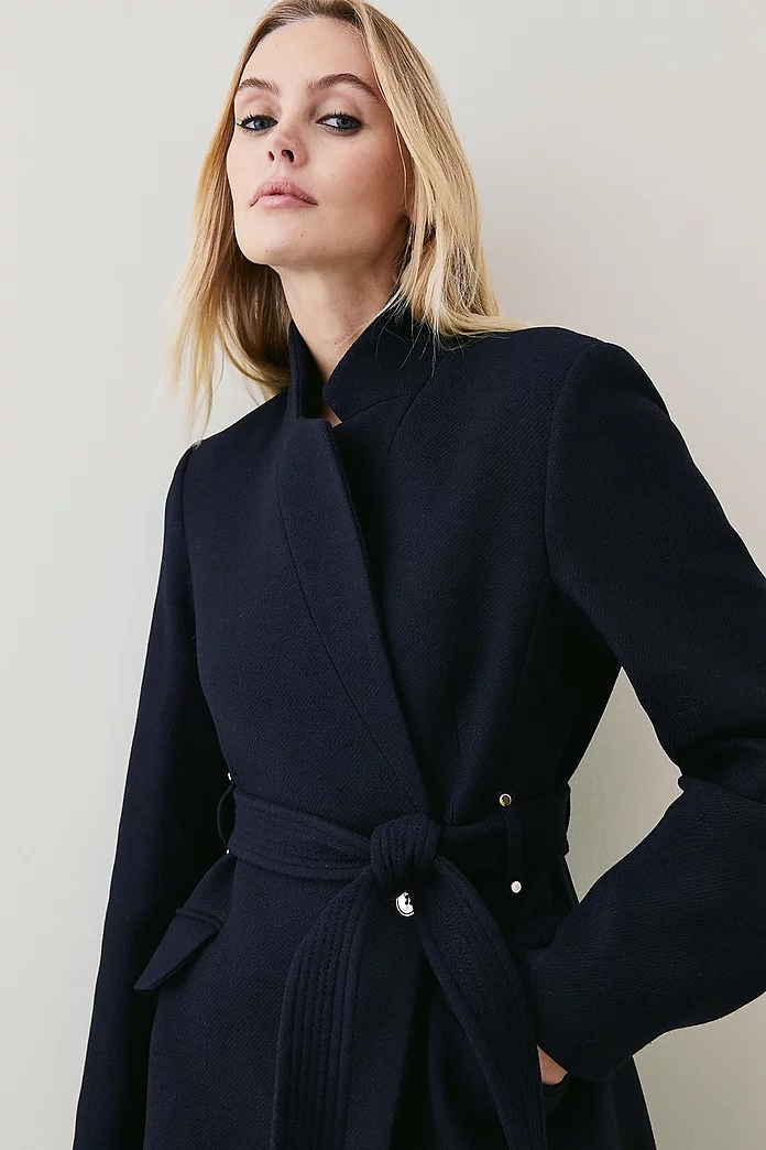 Italian Wool Intank Topment Notch Neck Coat | Karen Millen Italian Wool Intank Topment Notch Neck Coat | Karen Millen