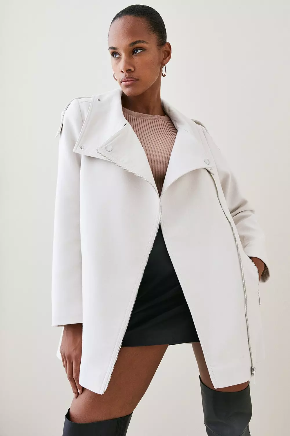 Karen millen shearling aviator jacket best sale