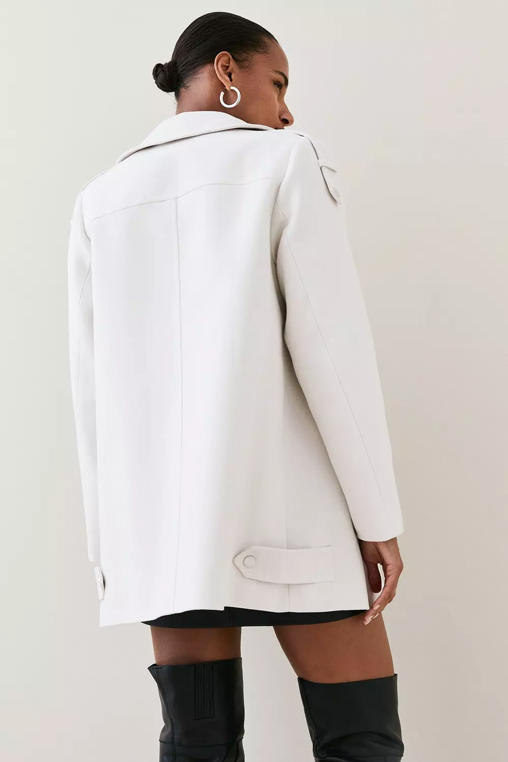 Italian Moleskin Aviator Jacket | Karen Millen