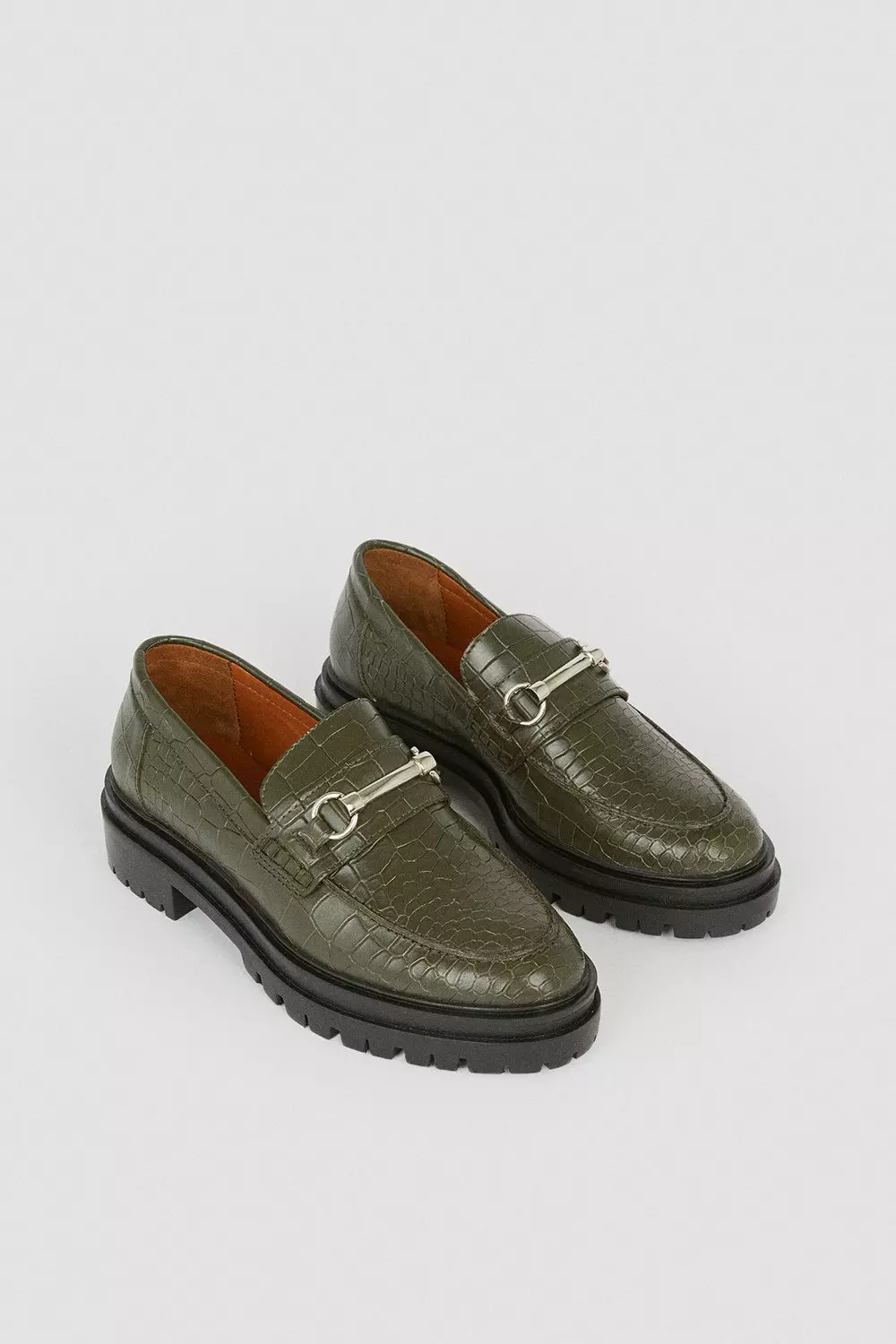 Leather Croc Snaffle Loafer Karen Millen