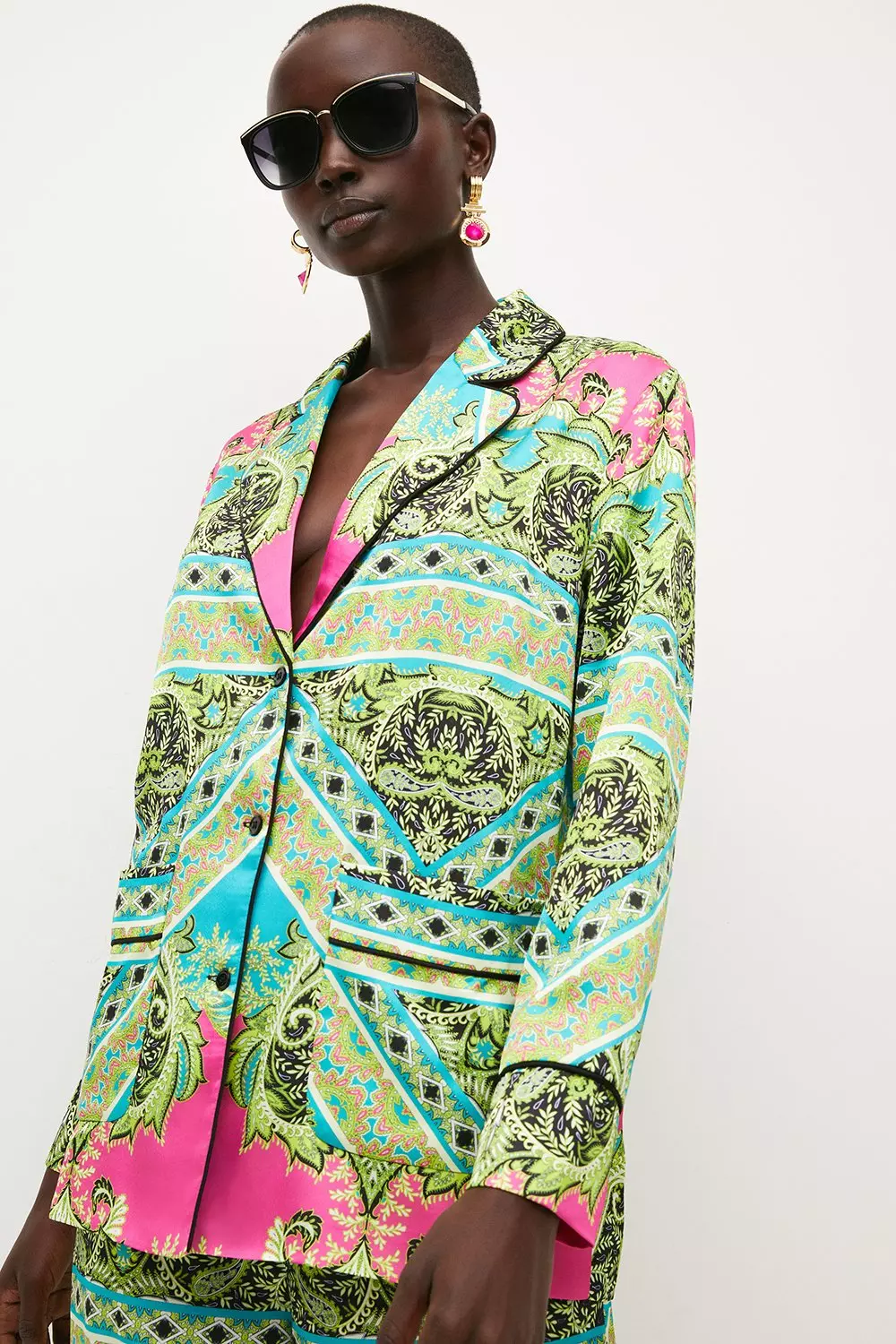 Paisley Scarf Print Soft Tailored Jacket Karen Millen