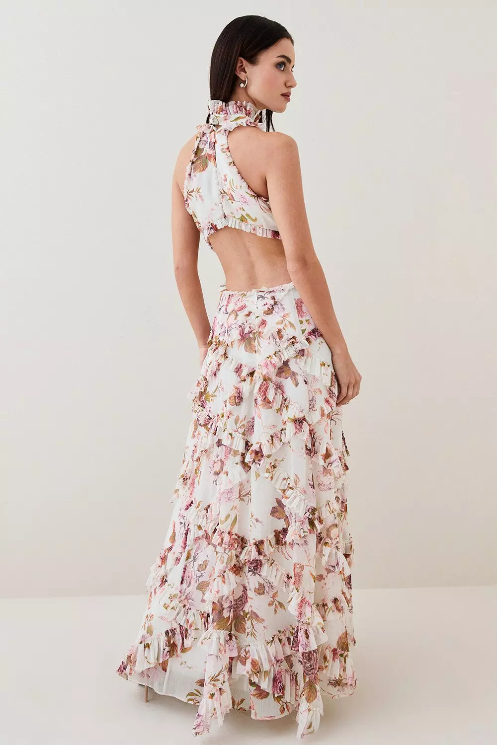Lydia Millen Petite Floral Crinkle Maxi | Karen Millen