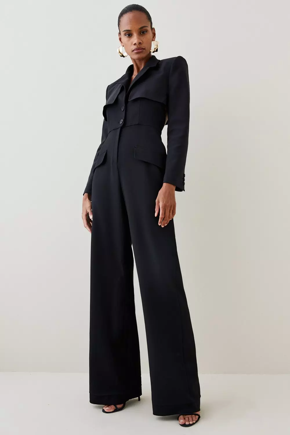 Compact Stretch Tailored Two Piece Jumpsuit Karen Millen