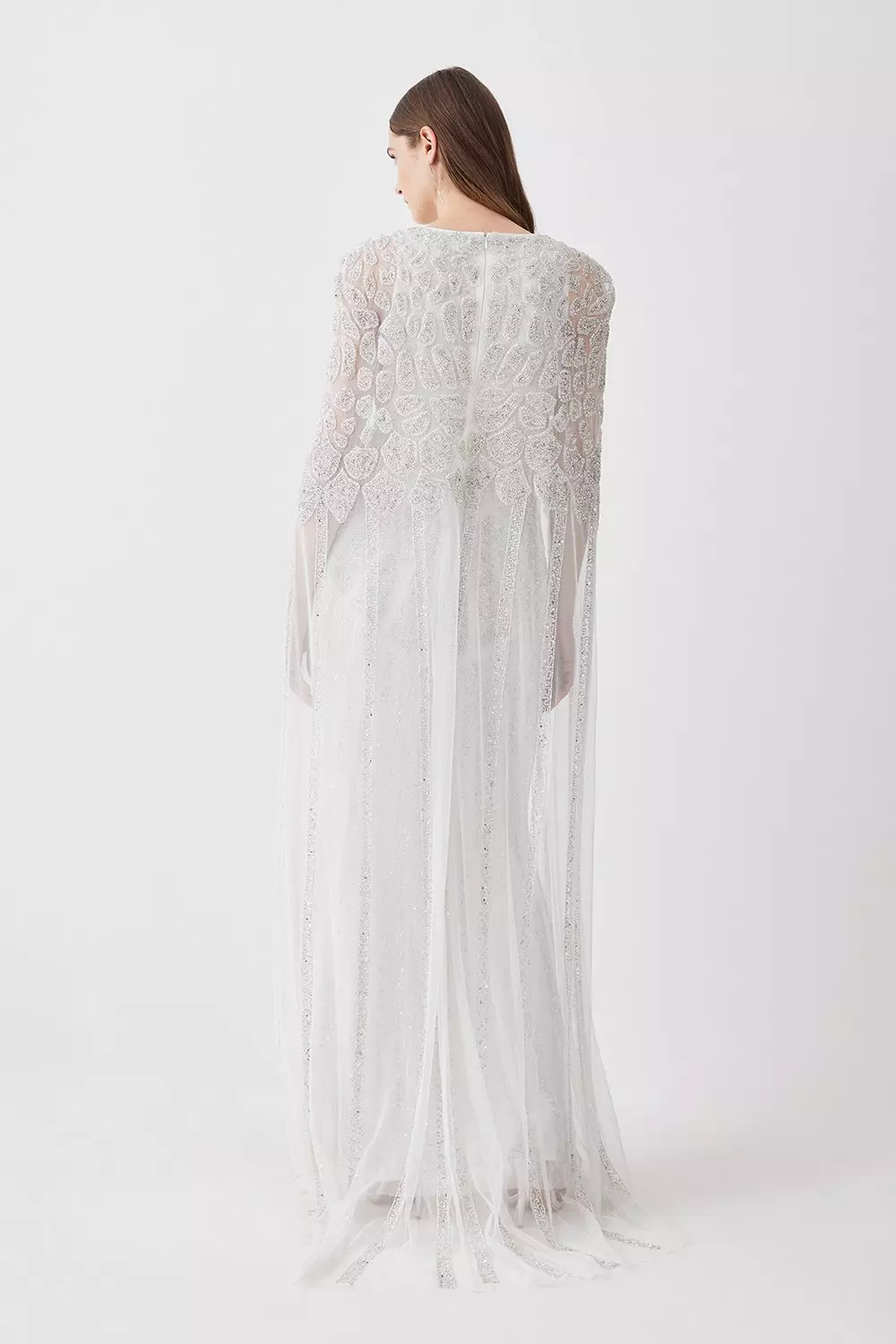Premium Embellished Caped Maxi Dress | Karen Millen