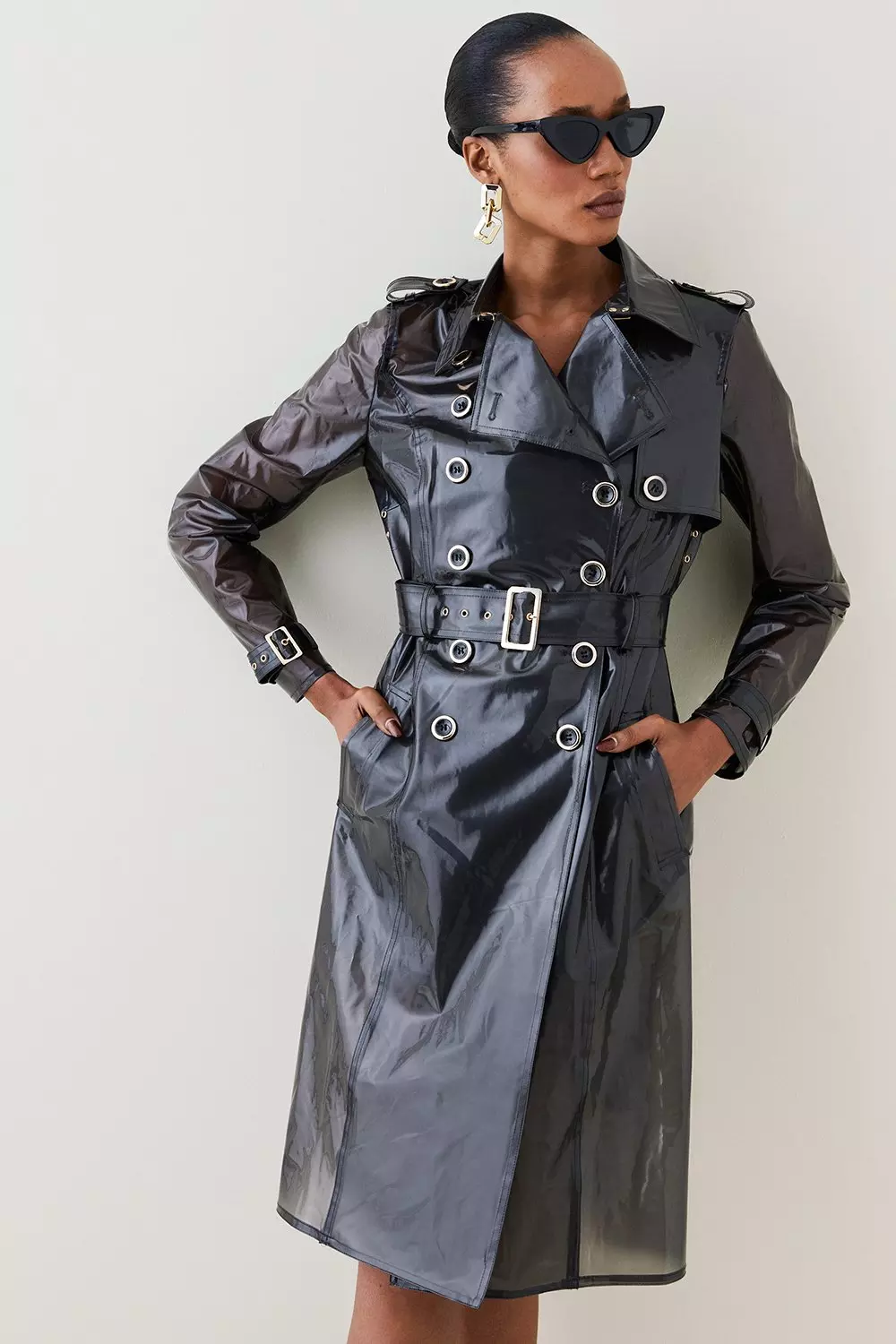 Pvc vinyl trench coat best sale