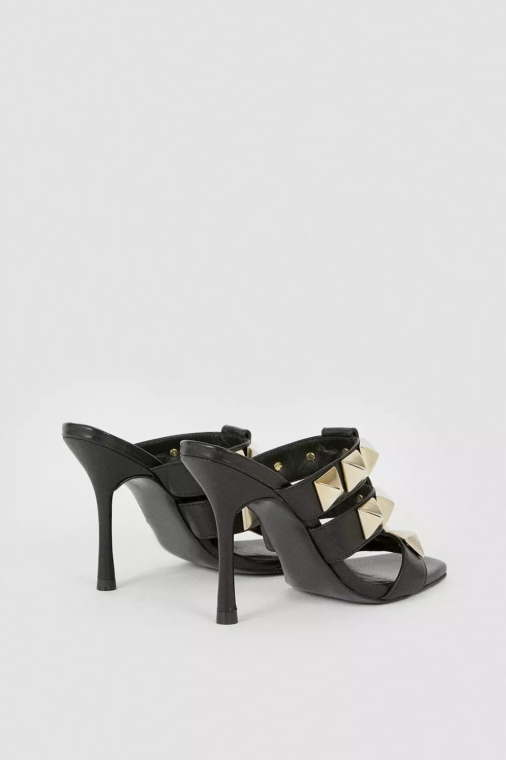 Leather Studded Heeled Mule Karen Millen