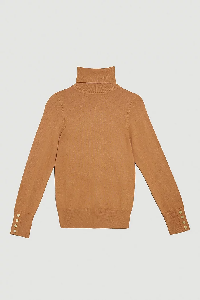 Viscose Blend Knitted Turtleneck Sweater | Karen Millen Viscose Blend Knitted Turtleneck Sweater | Karen Millen