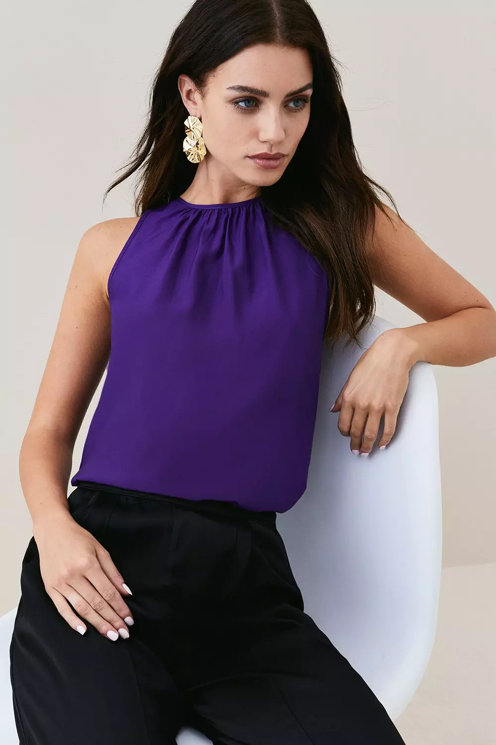 Satin shell blouse on sale