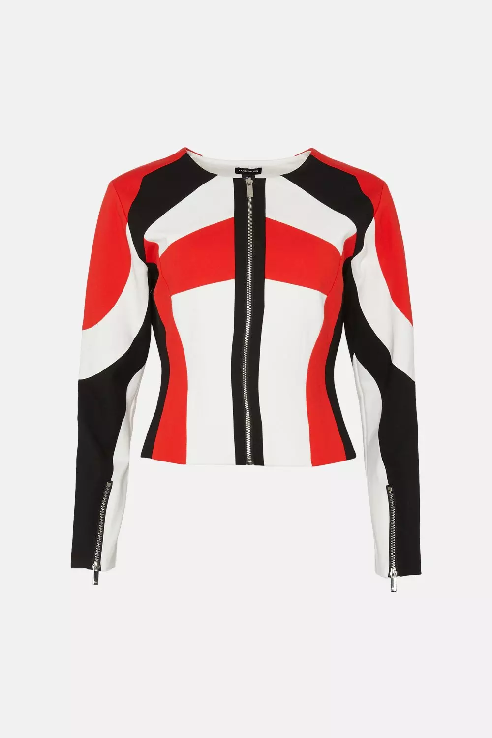 Moto Colourblock Ponte Biker Jacket Karen Millen