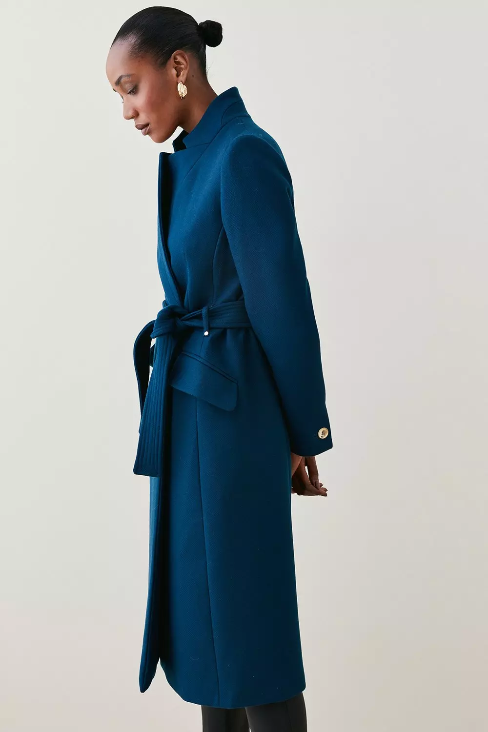 Teal wool coat on sale