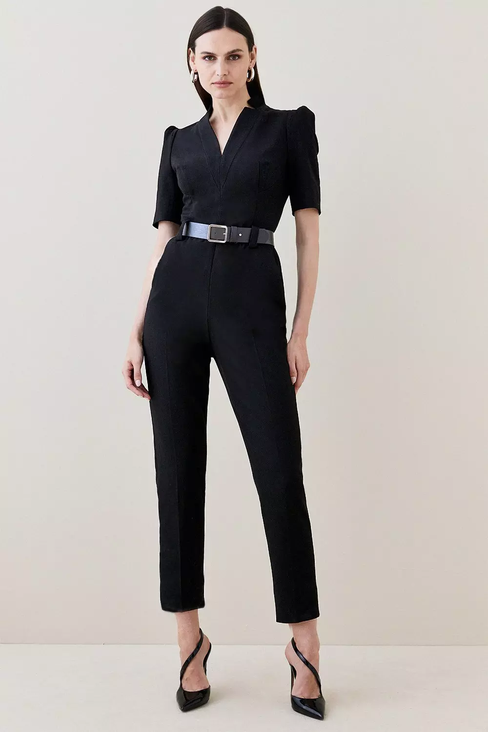 Petite Forever Belted Jumpsuit Karen Millen