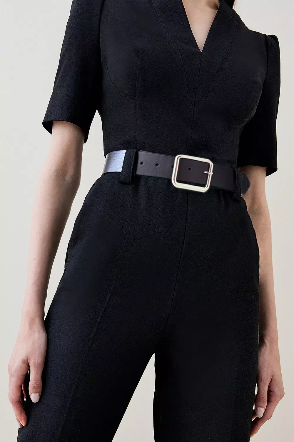 Petite Forever Belted Jumpsuit Karen Millen