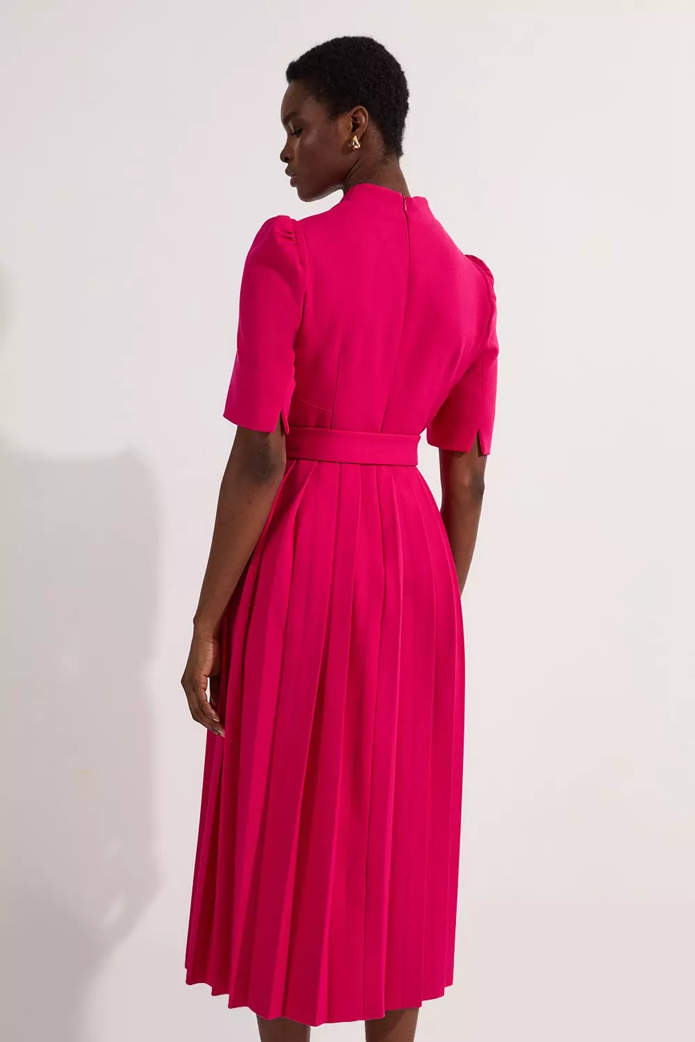 【新品未使用、未開封】ecmile ribbon tight dress Slip Dress in Watermelon Crepe Back Satin