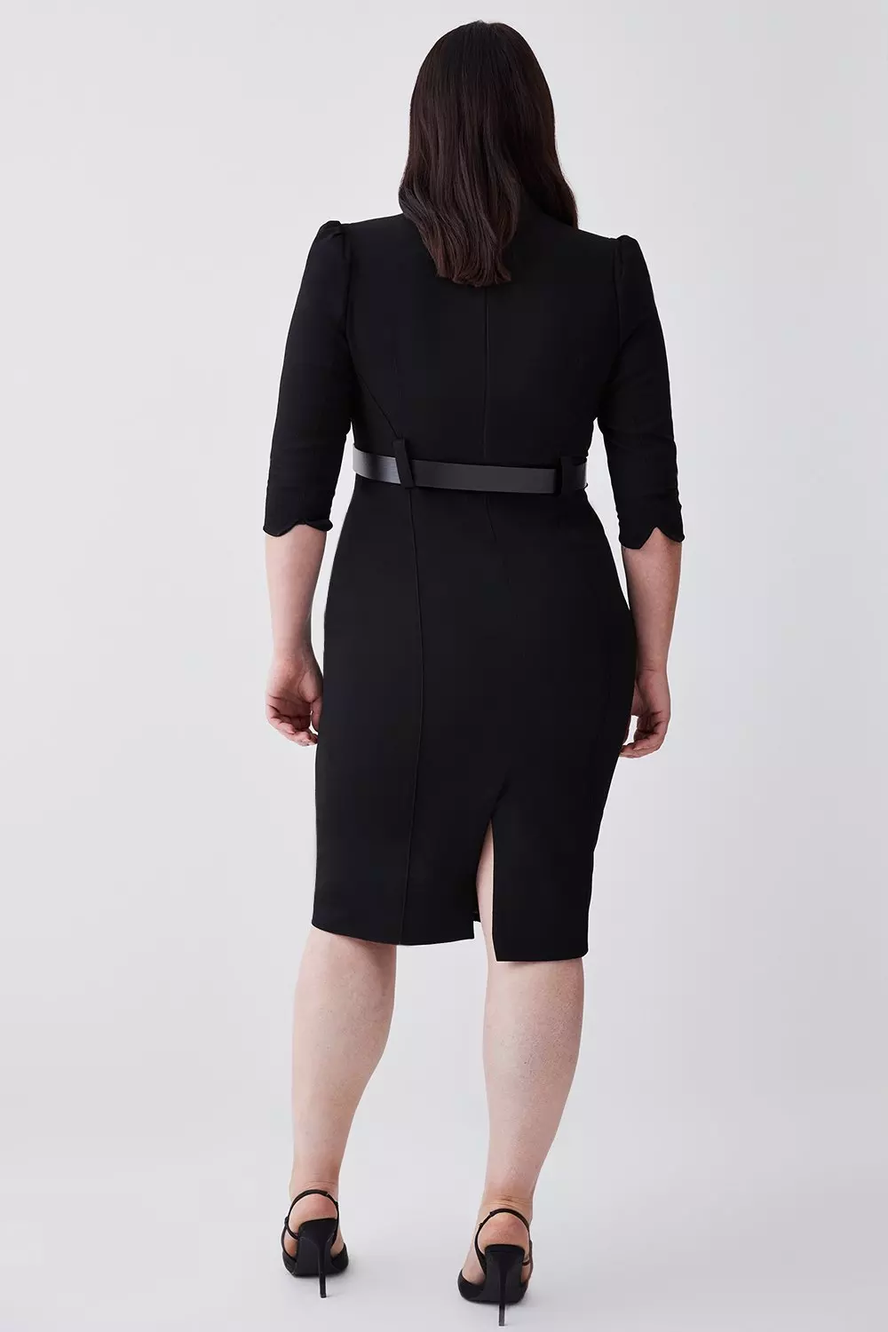 【KAREN MILLEN】ウールブレンド テーラード ドレス（送料込み) Karen Millen☆The Founder/ベルト付き ミディドレス♪送料込