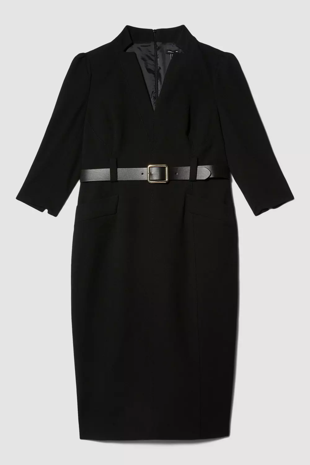 【KAREN MILLEN】ウールブレンド テーラード ドレス（送料込み) Karen Millen☆The Founder/ベルト付き ミディドレス♪送料込