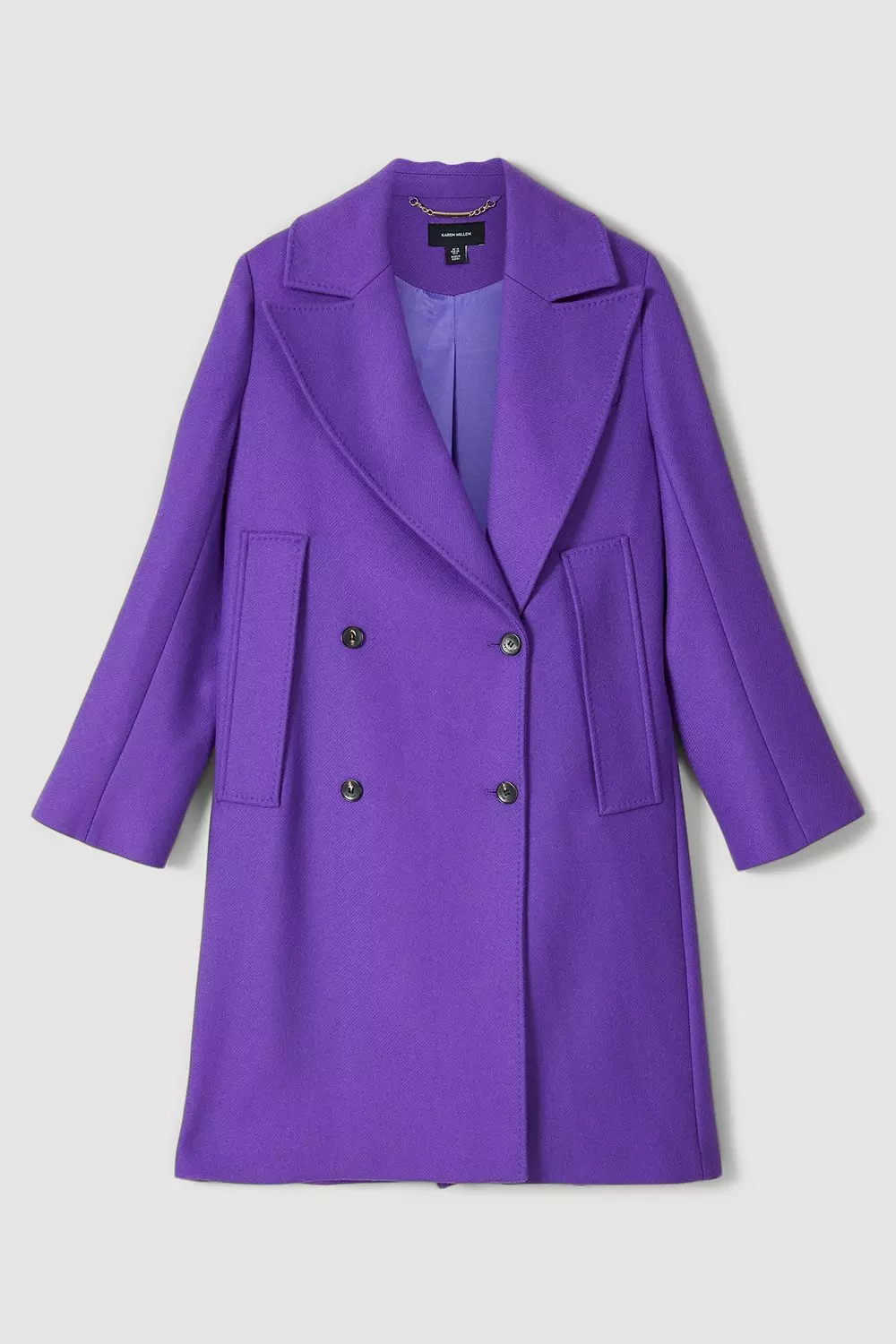 Italian Virgin Wool Double Breasted Coat Karen Millen