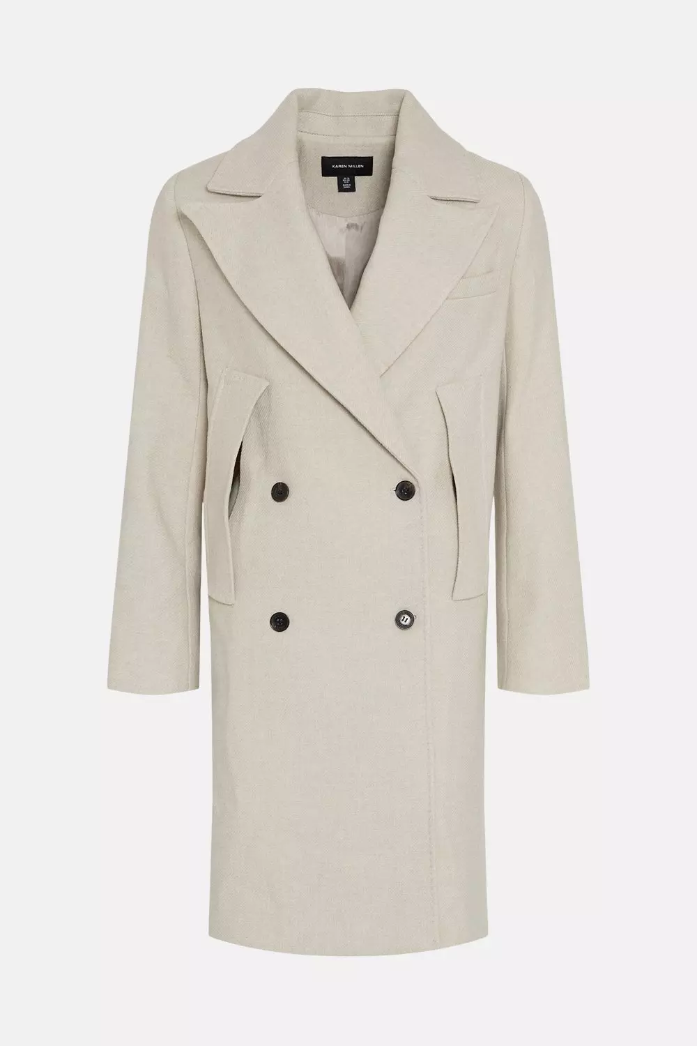 Italian Wool Double Breasted Cape Over Coat | Karen Millen