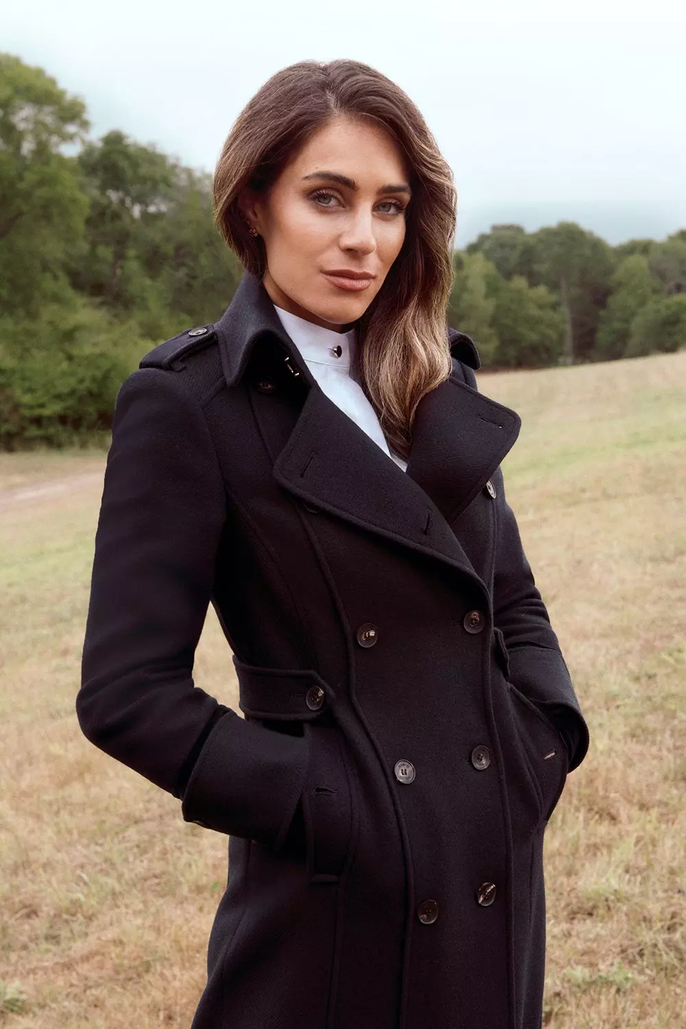 Lydia Millen Italian Wool Blend Military Longline Coat