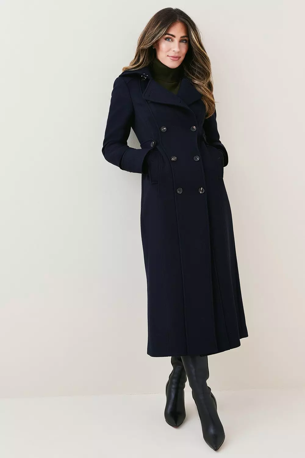 Lydia Millen Italian Wool Blend Military Longline Coat Karen Millen