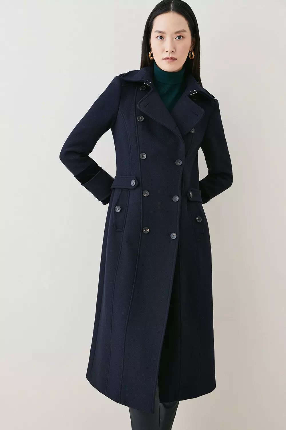 Karen millen navy coat hotsell