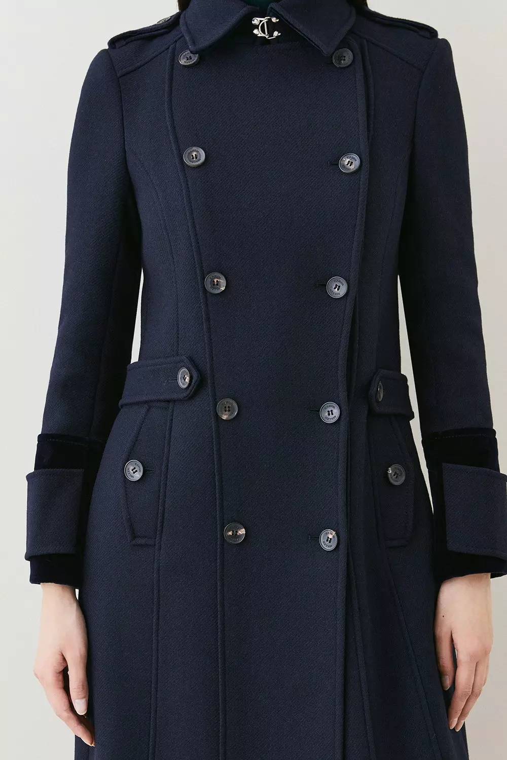 Lydia Millen Italian Wool Blend Military Longline Coat Karen Millen