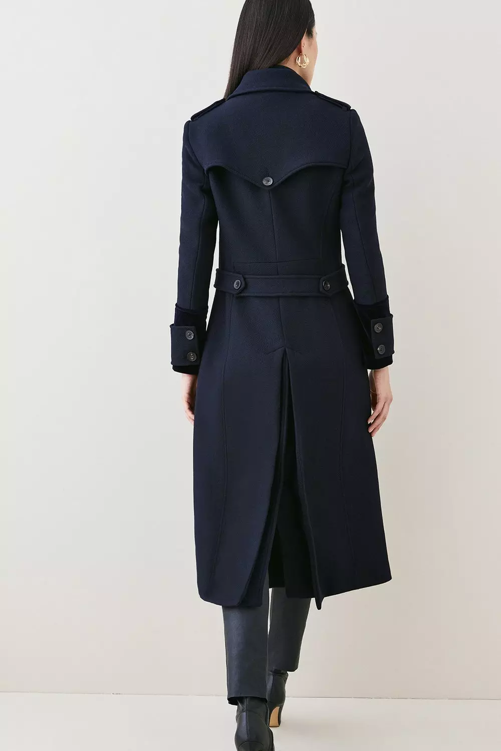 Karen millen navy military coat hotsell