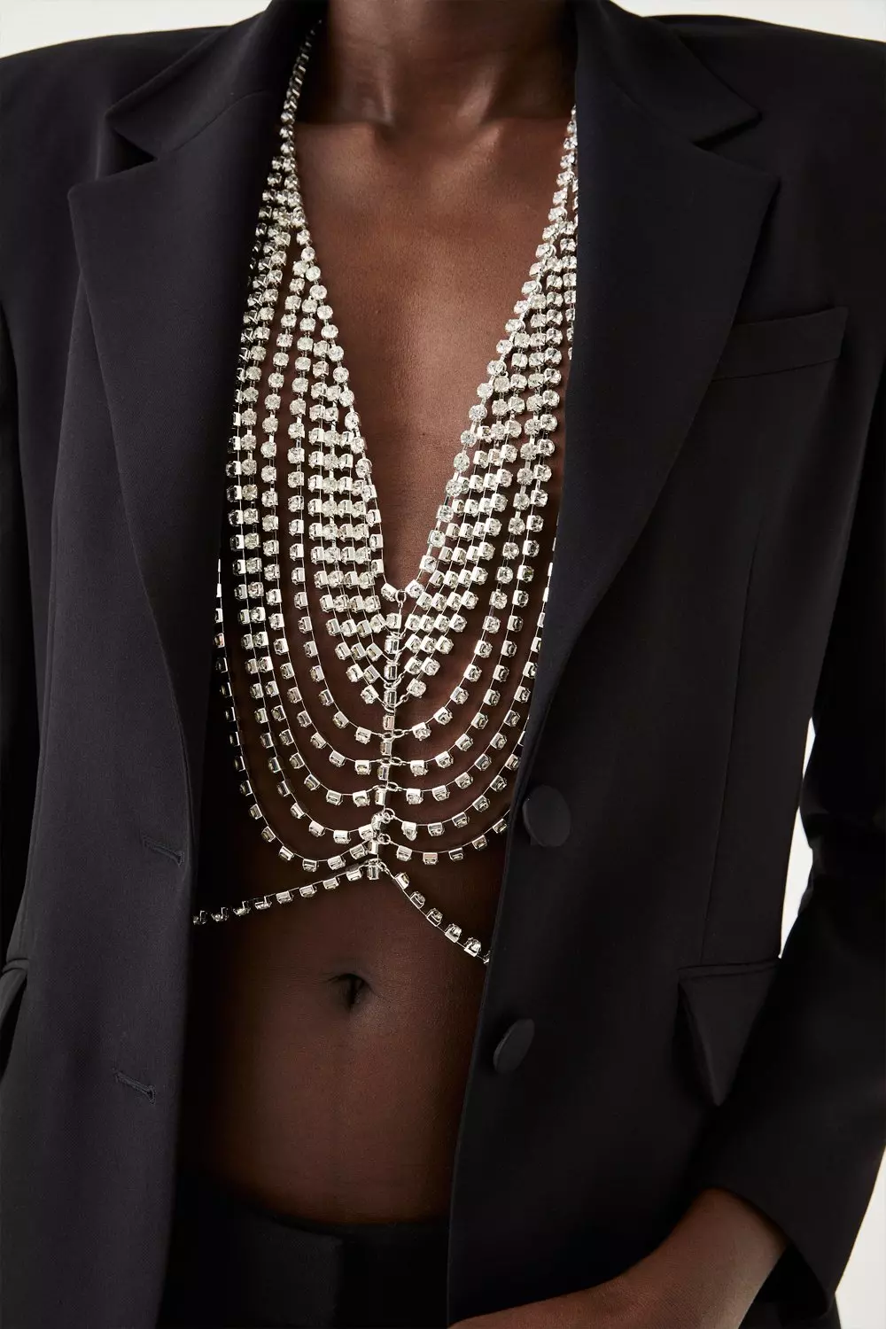 Silver Embellished Detail Body Chain alternative image