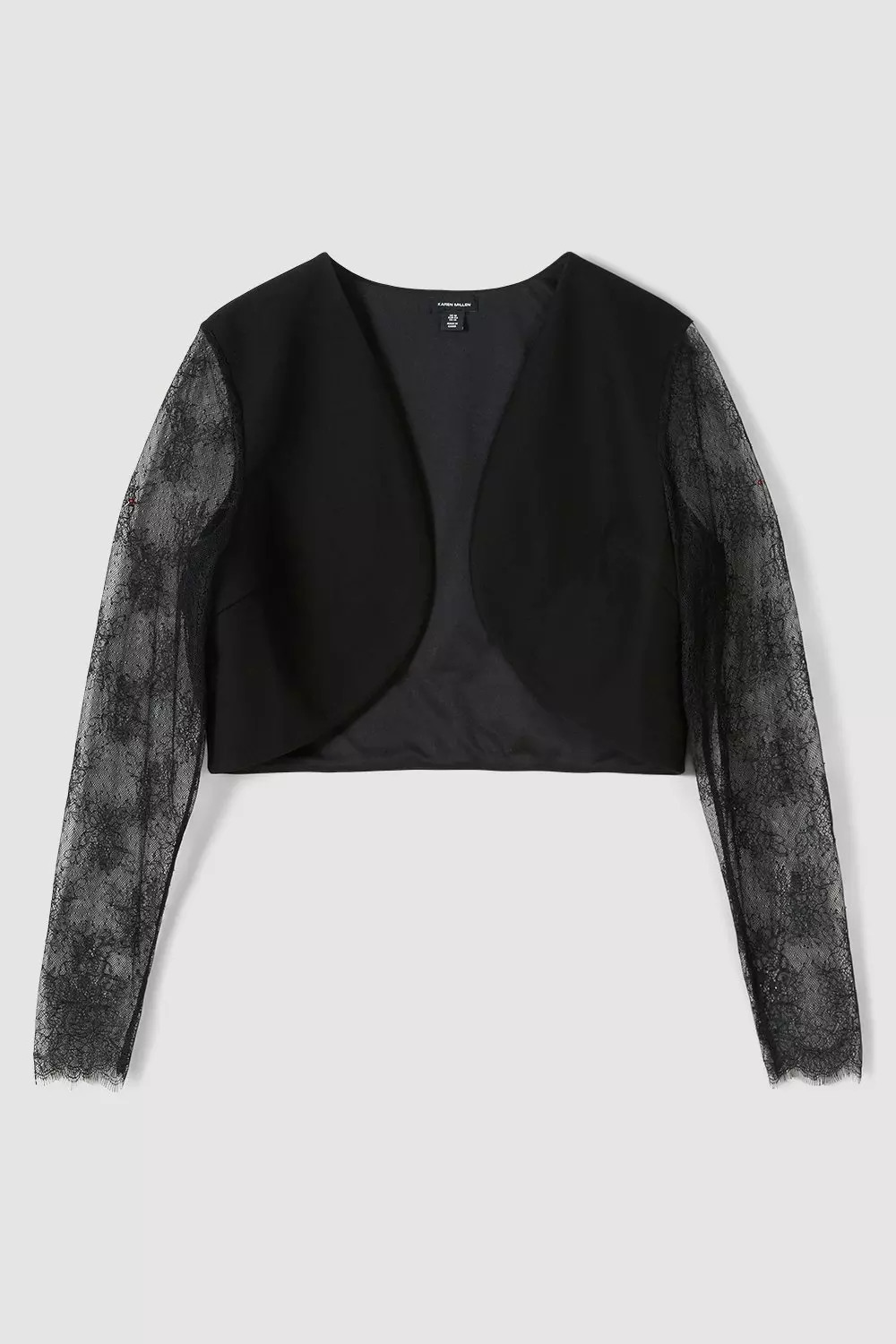 Plus Size Lace Ponte Jersey Crop Jacket | Karen Millen