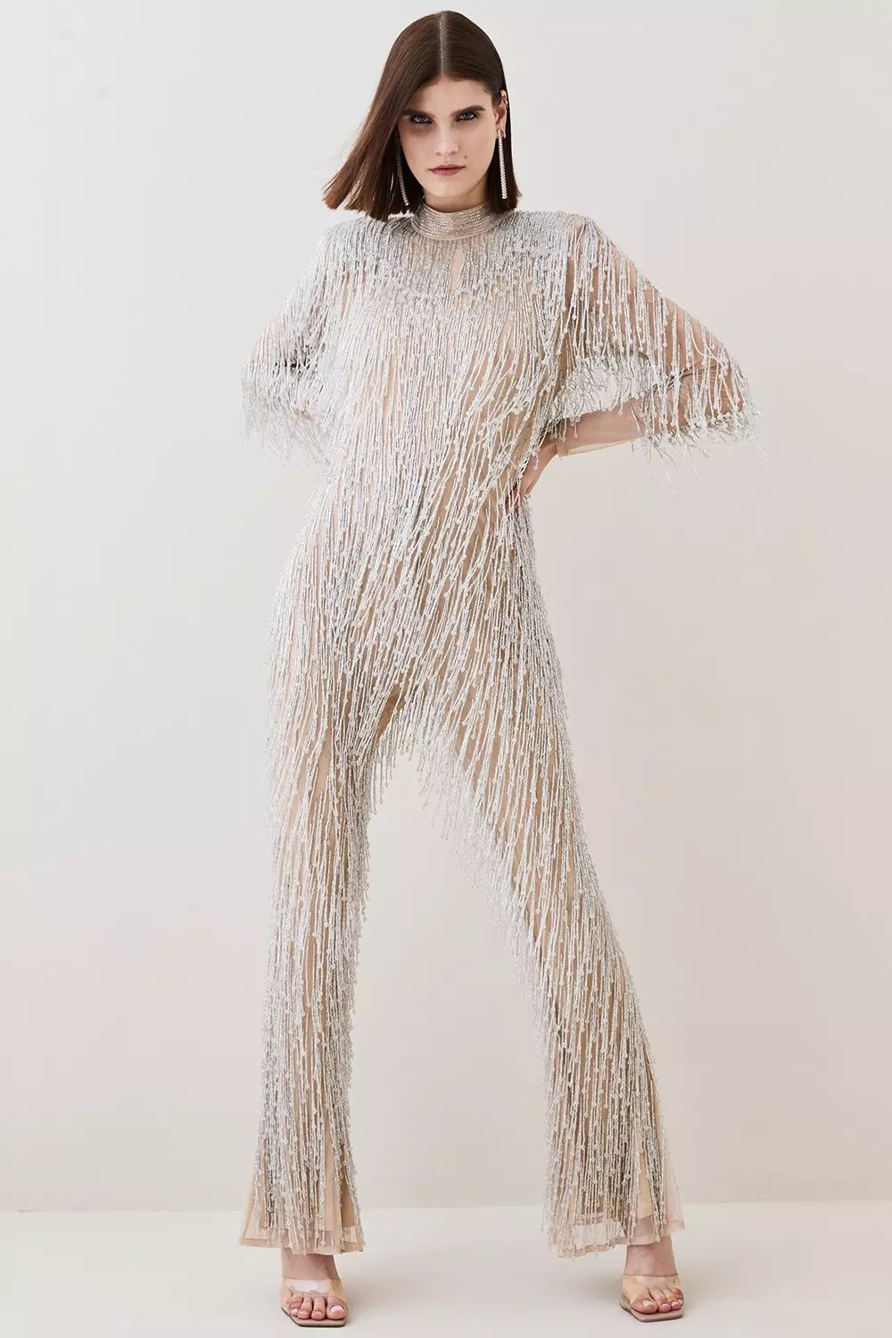 Beaded Fringed And Embellished Jumpsuit Karen Millen