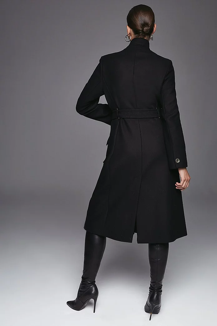 Petite Italian Wool Investment Notch Neck Belted Coat Petite Italian Wool Investment Notch Neck Belted Coat