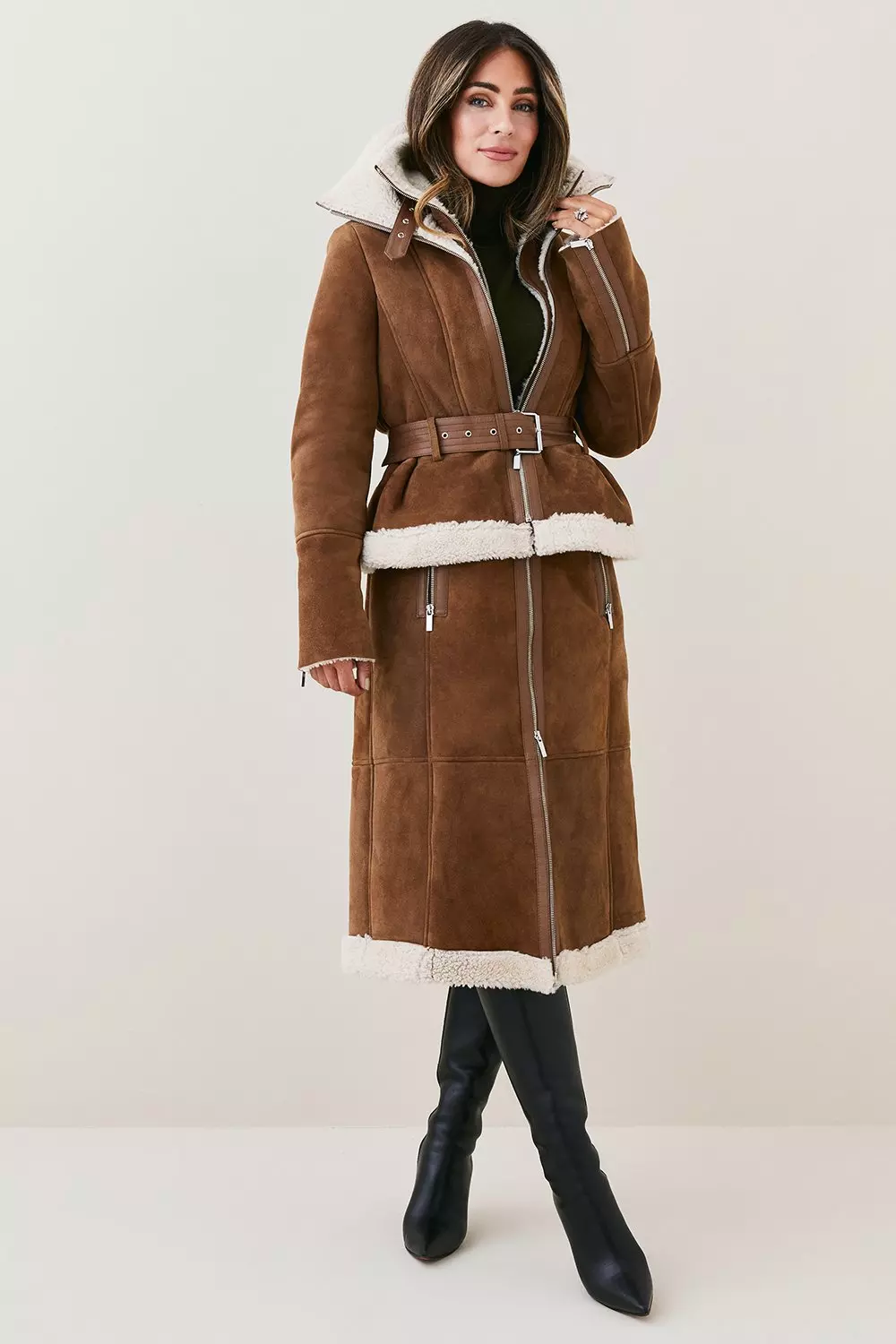 Karen millen sheepskin coat best sale